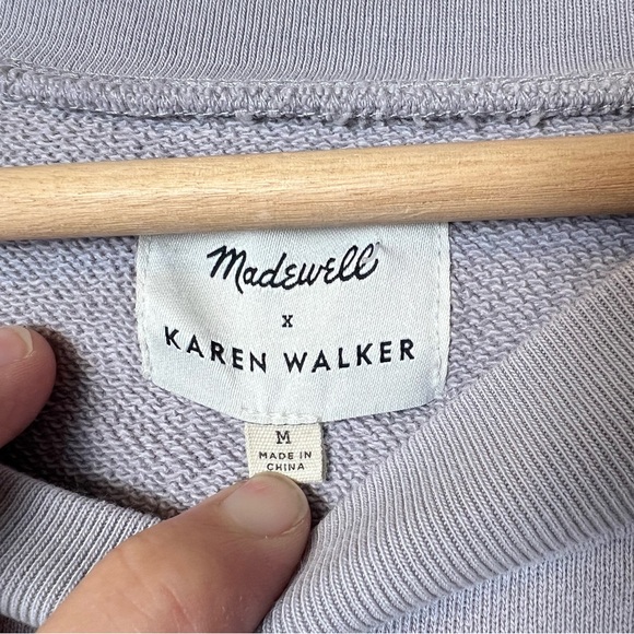 Madewell X Karen Walker Garment-Dyed Long Sleeve Crewneck Sweatshirt Size Medium - Picture 4 of 7
